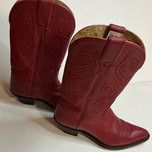 Tony Lama women’s red leather western boots size 6 - Picture 6 of 9